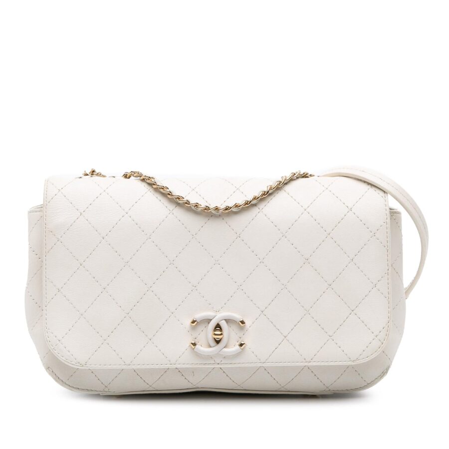 Chanel Medium Stitched Calfskin Covered CC Flap | Studio Nafay