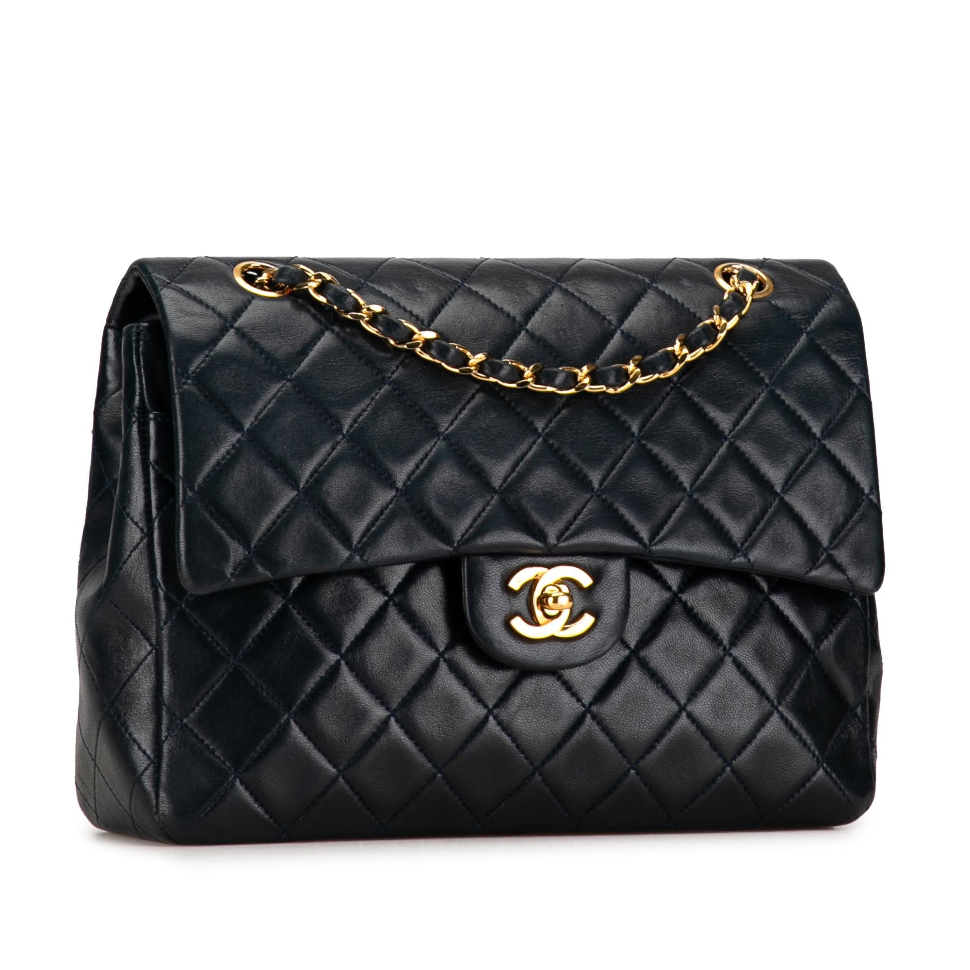 Chanel Medium Tall Classic Lambskin Double Flap Shoulder Bag
