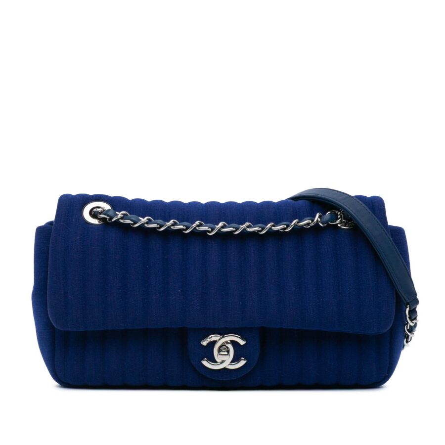 Chanel Medium Vertical Quilted Jersey Chain Flap | Studio Nafay