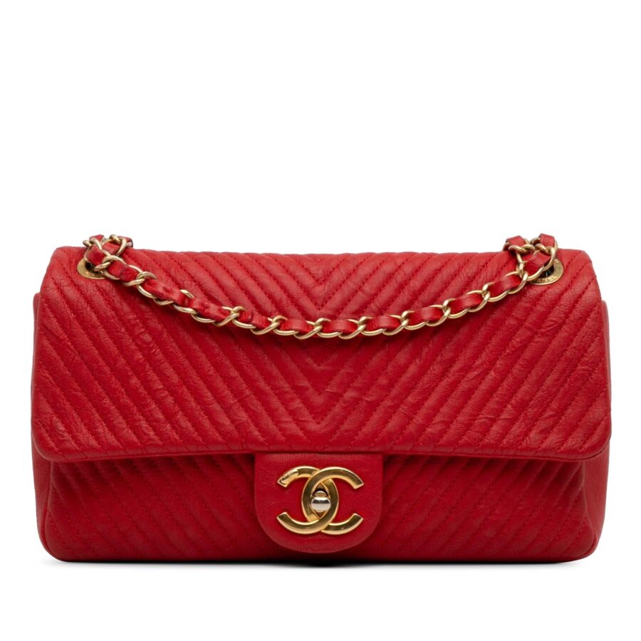Chanel Medium Wrinkled Lambskin Chevron Medallion Flap Shoulder Bag | Studio Nafay