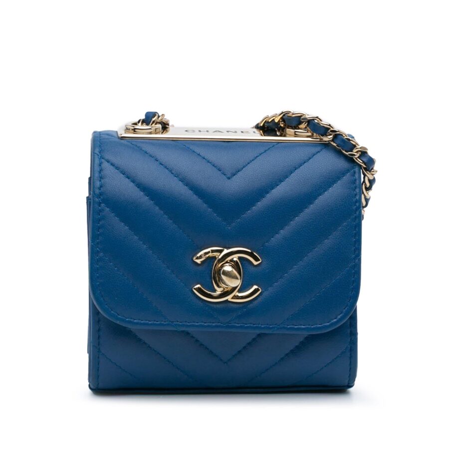 Chanel Mini Chevron Lambskin Trendy CC Chain Wallet | Studio Nafay