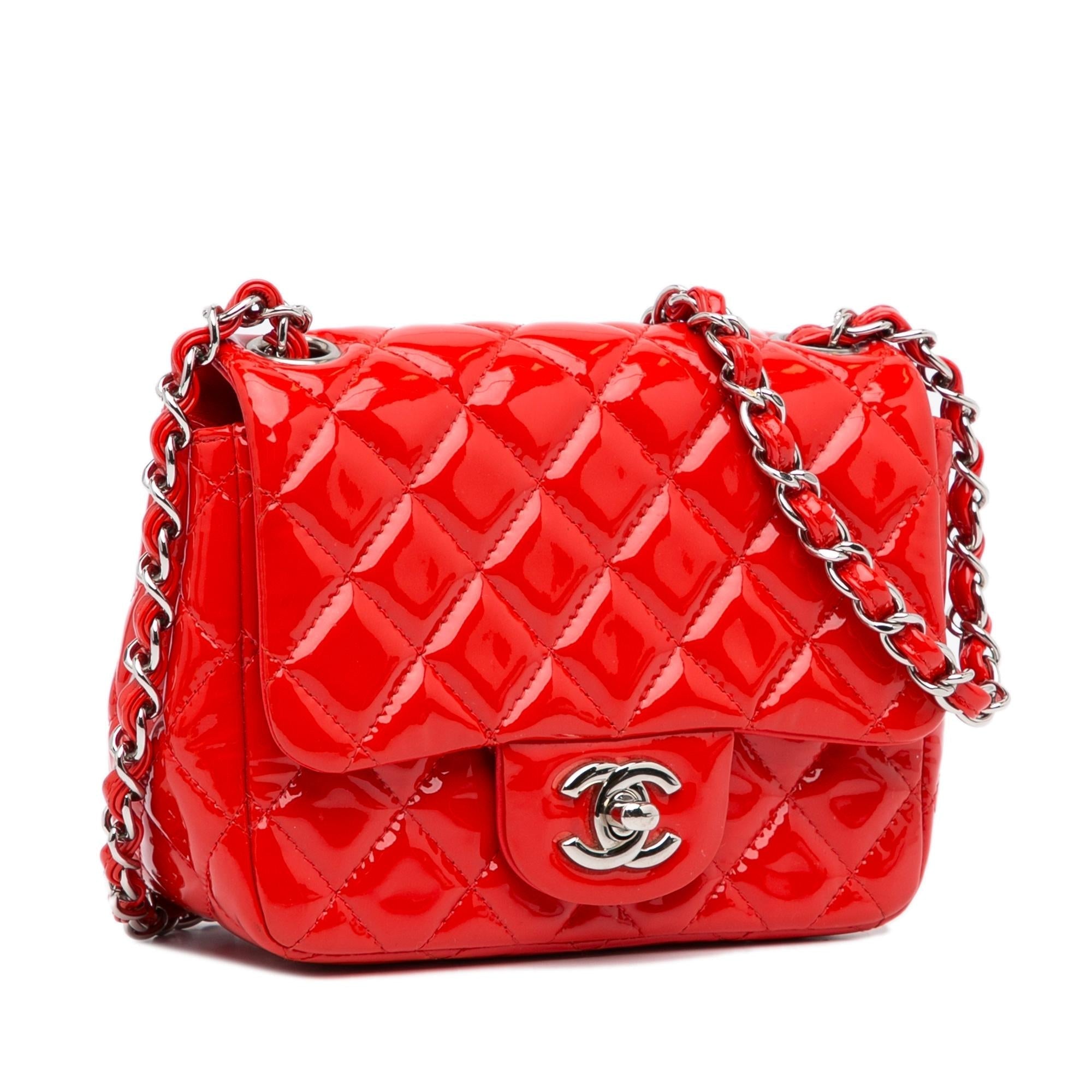 Chanel Mini Classic Square Patent Single Flap