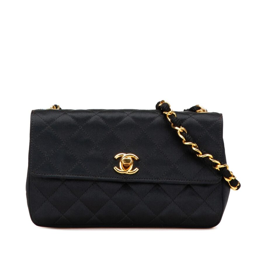 Chanel Mini Rectangular CC Quilted Satin Flap | Studio Nafay