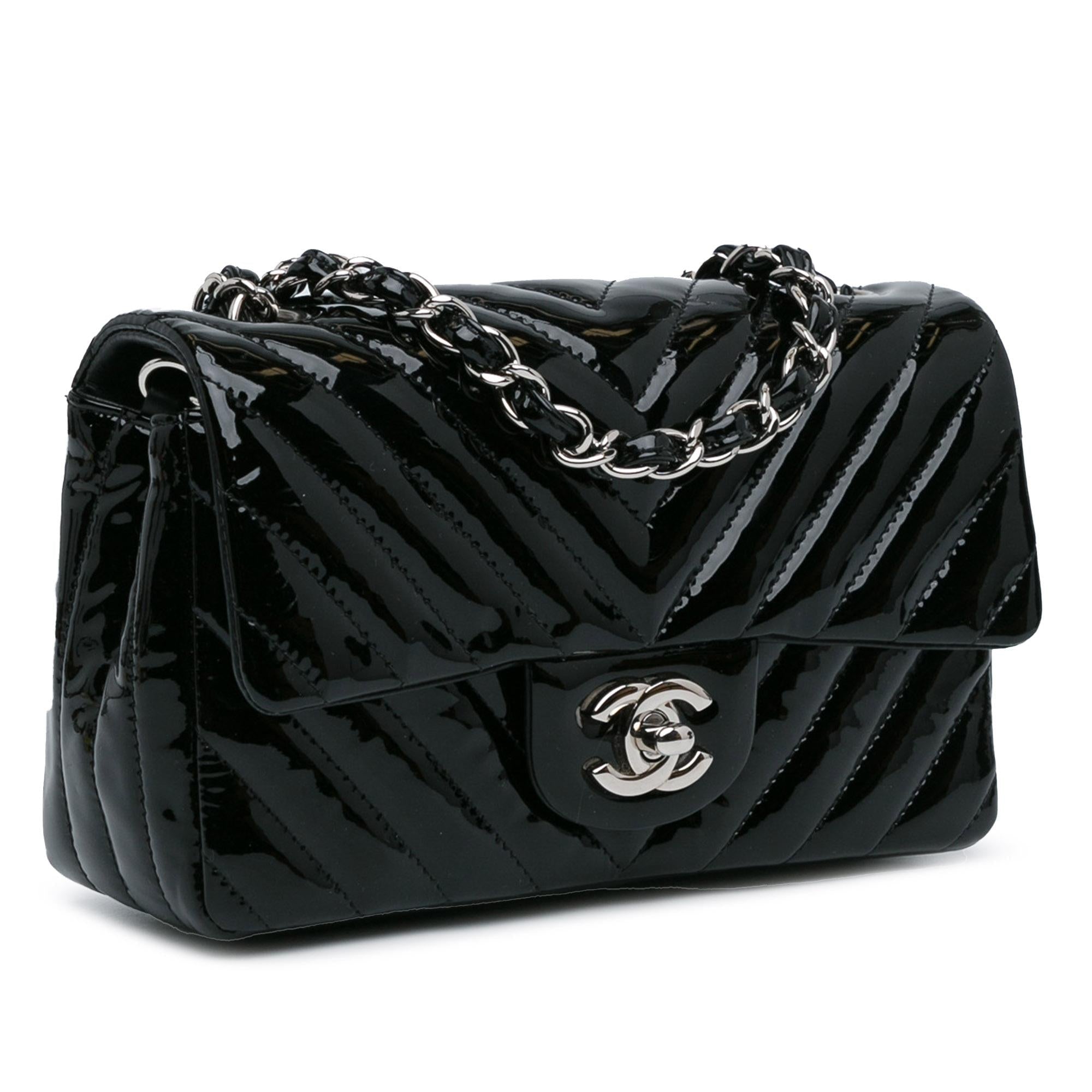 Chanel Mini Rectangular Classic Chevron Patent Single Flap Crossbody - Product Image 2