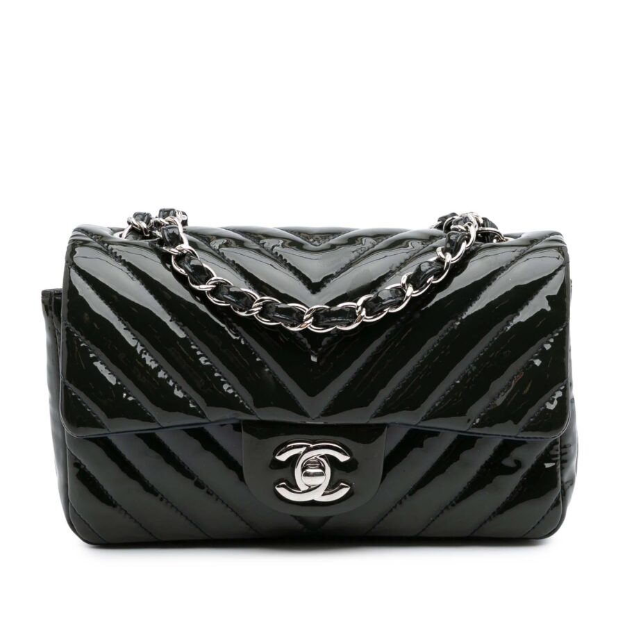 Chanel Mini Rectangular Classic Chevron Patent Single Flap | Studio Nafay