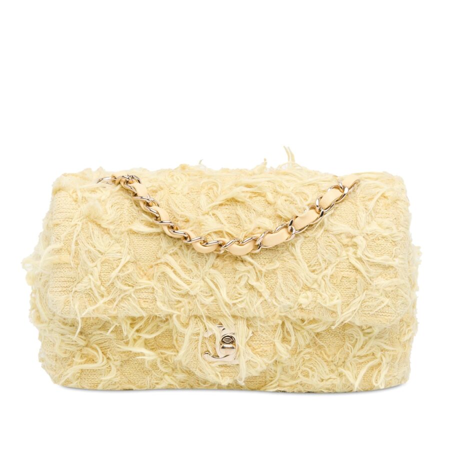 Chanel Mini Rectangular Classic Tweed Fringed Single Flap | Studio Nafay