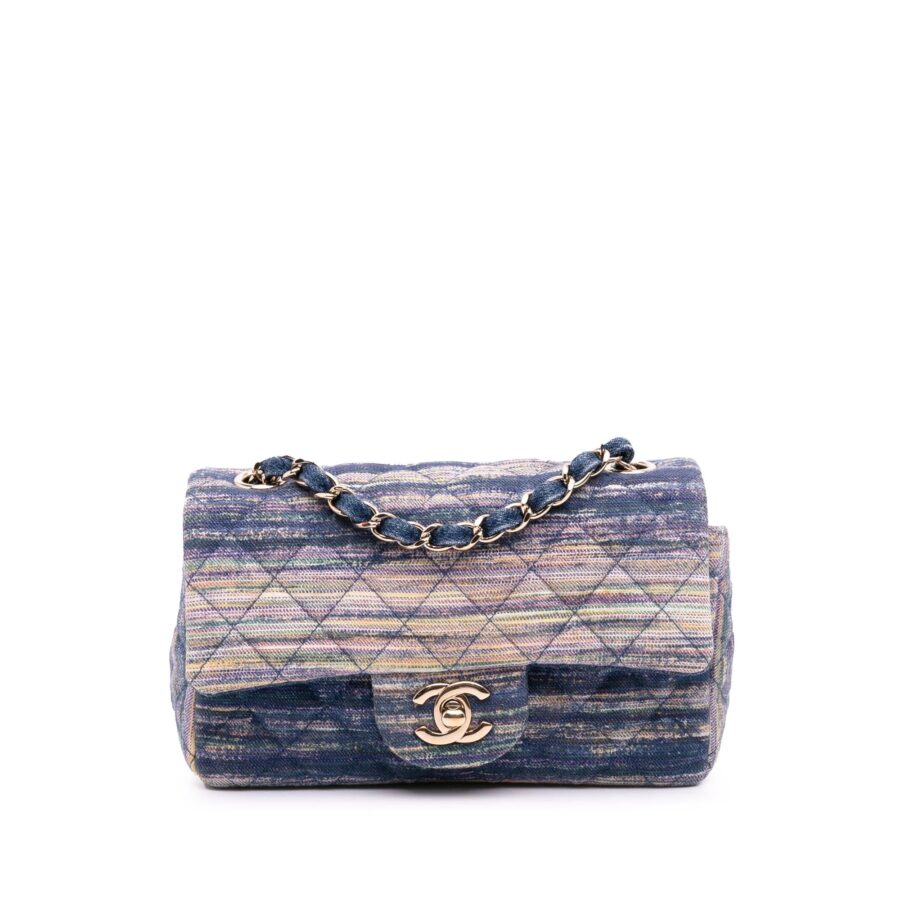 Chanel Mini Rectangular Multicolor Classic Denim Single Flap | Studio Nafay