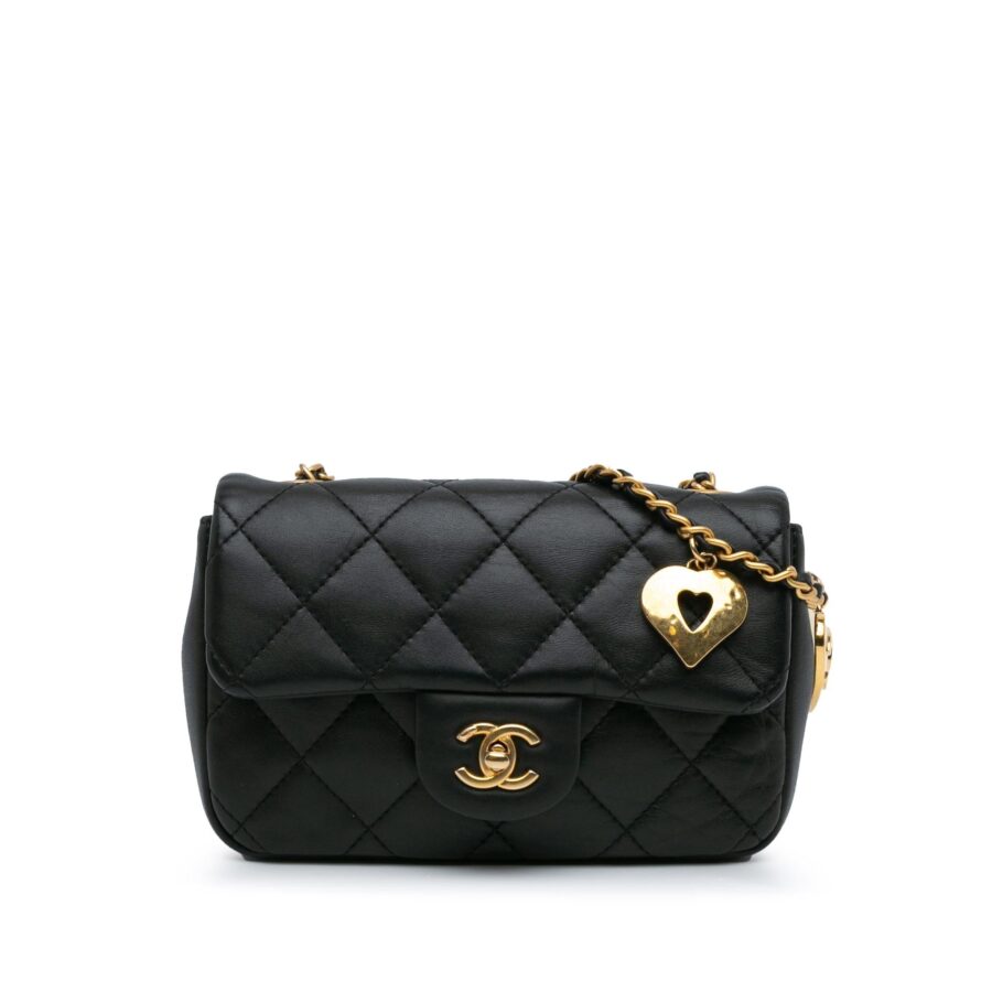 Chanel Mini Rectangular Quilted Lambskin Heart Charms Flap | Studio Nafay