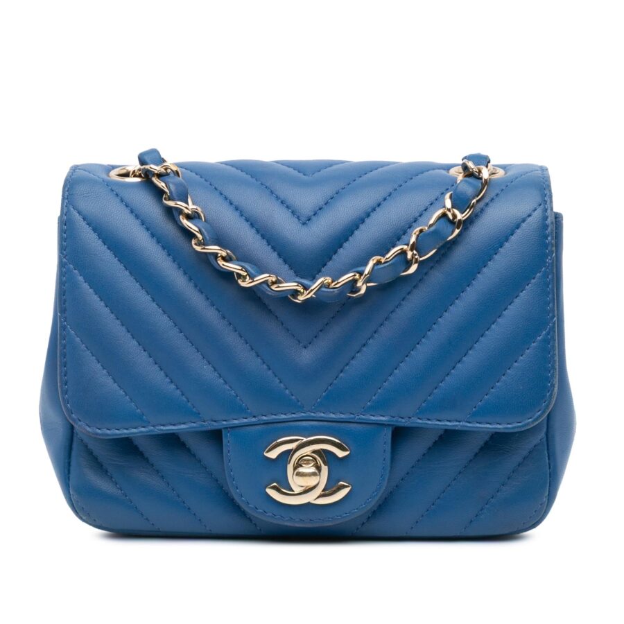 Chanel Mini Square Classic Chevron Lambskin Single Flap | Studio Nafay