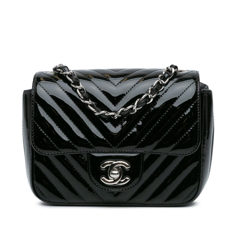 Chanel Mini Square Classic Chevron Patent Flap | Studio Nafay