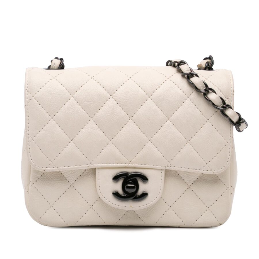 Chanel Mini Square Classic Crumpled Calfskin Single Flap | Studio Nafay