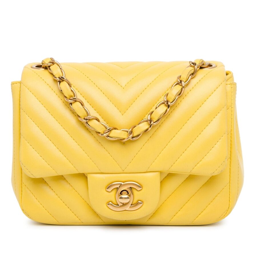 Chanel Mini Square Classic Lambskin Chevron Single Flap Crossbody | Studio Nafay