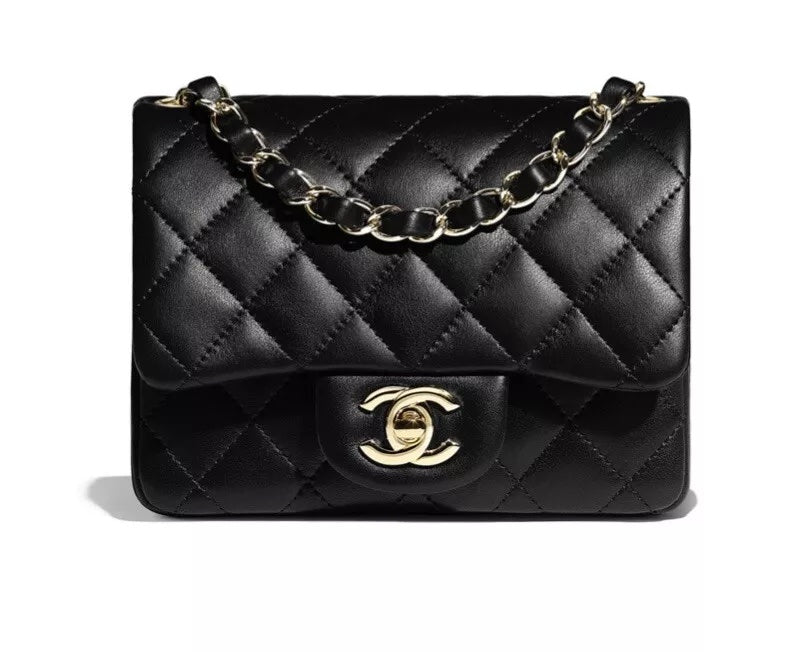 CHANEL SQUARE CLASSIC QUILTED LAMBSKIN MINI FLAP BAG | Studio Nafay