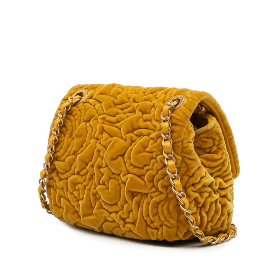 Chanel Mini Square Velvet Camellia Embossed Flap Crossbody | Studio Nafay