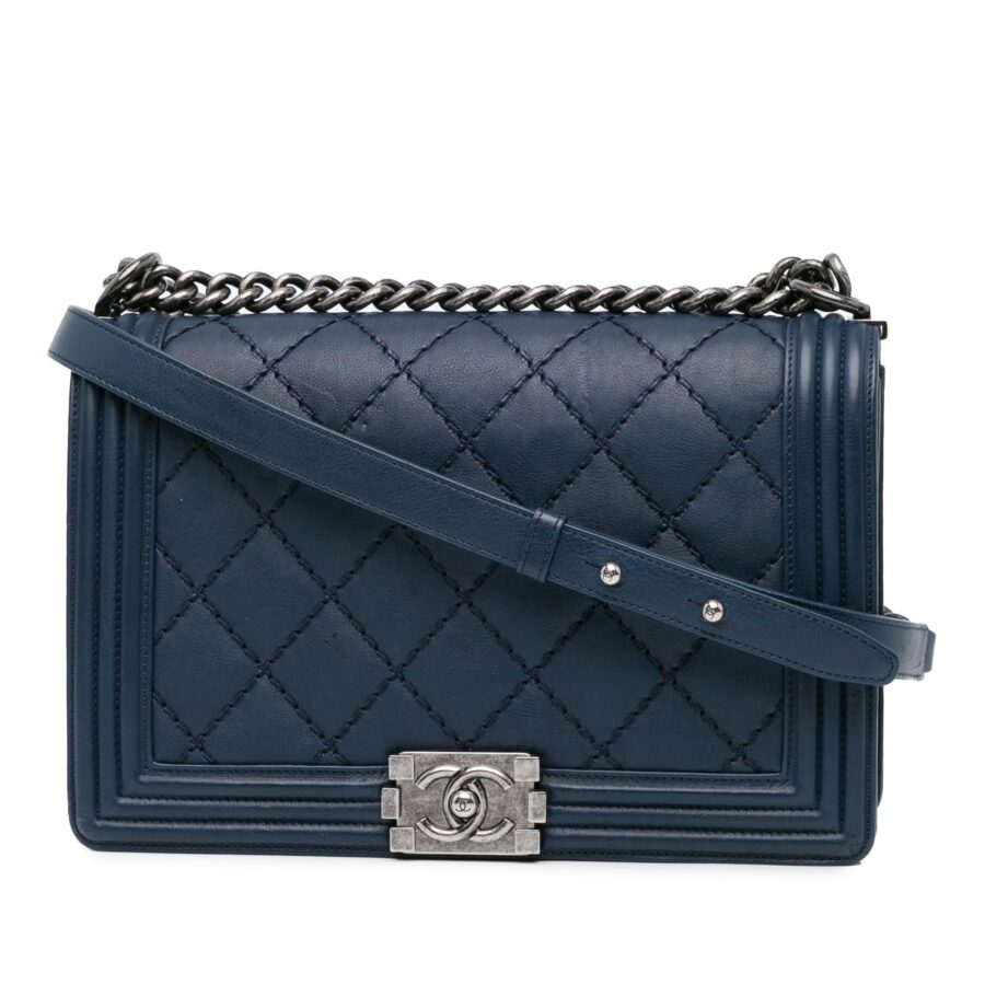 Chanel New Medium Calfskin Double Stitch Boy Flap Crossbody | Studio Nafay