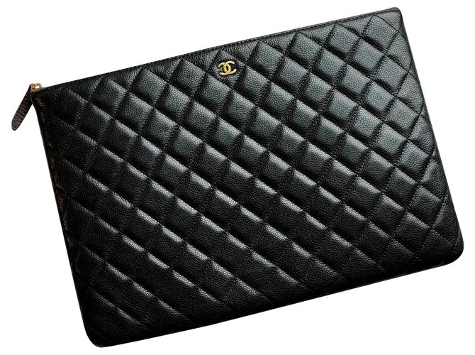 Chanel Large Caviar Leather Black Handbag | Studio Nafay