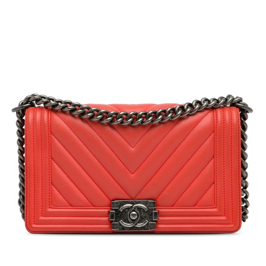 Chanel Old Medium Chevron Calfskin Boy Flap | Studio Nafay