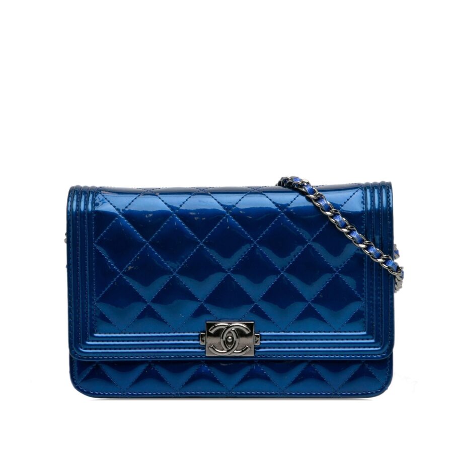 Chanel Patent Boy Wallet on Chain Crossbody | Studio Nafay