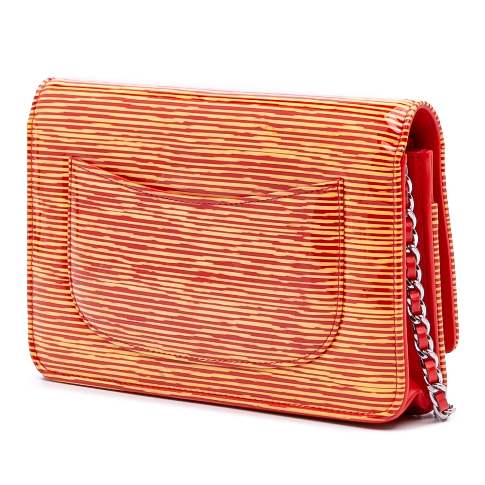 Chanel Patent Striped Wallet On Chain - Product Image 2