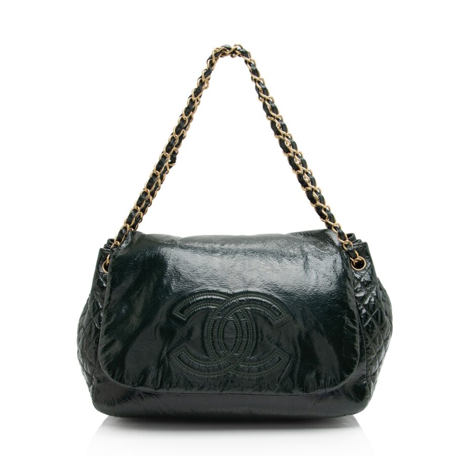 Chanel Patent Vinyl Rock and Chain Large Shoulder Bag | Studio Nafay