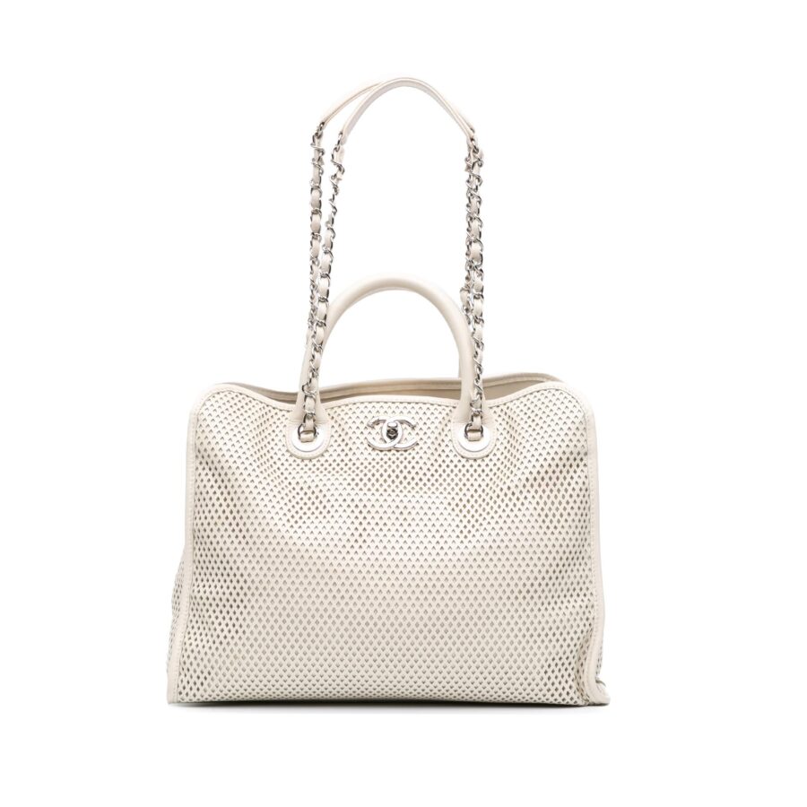 Chanel Perforated Calfskin Up In The Air Satchel Handbag | Studio Nafay