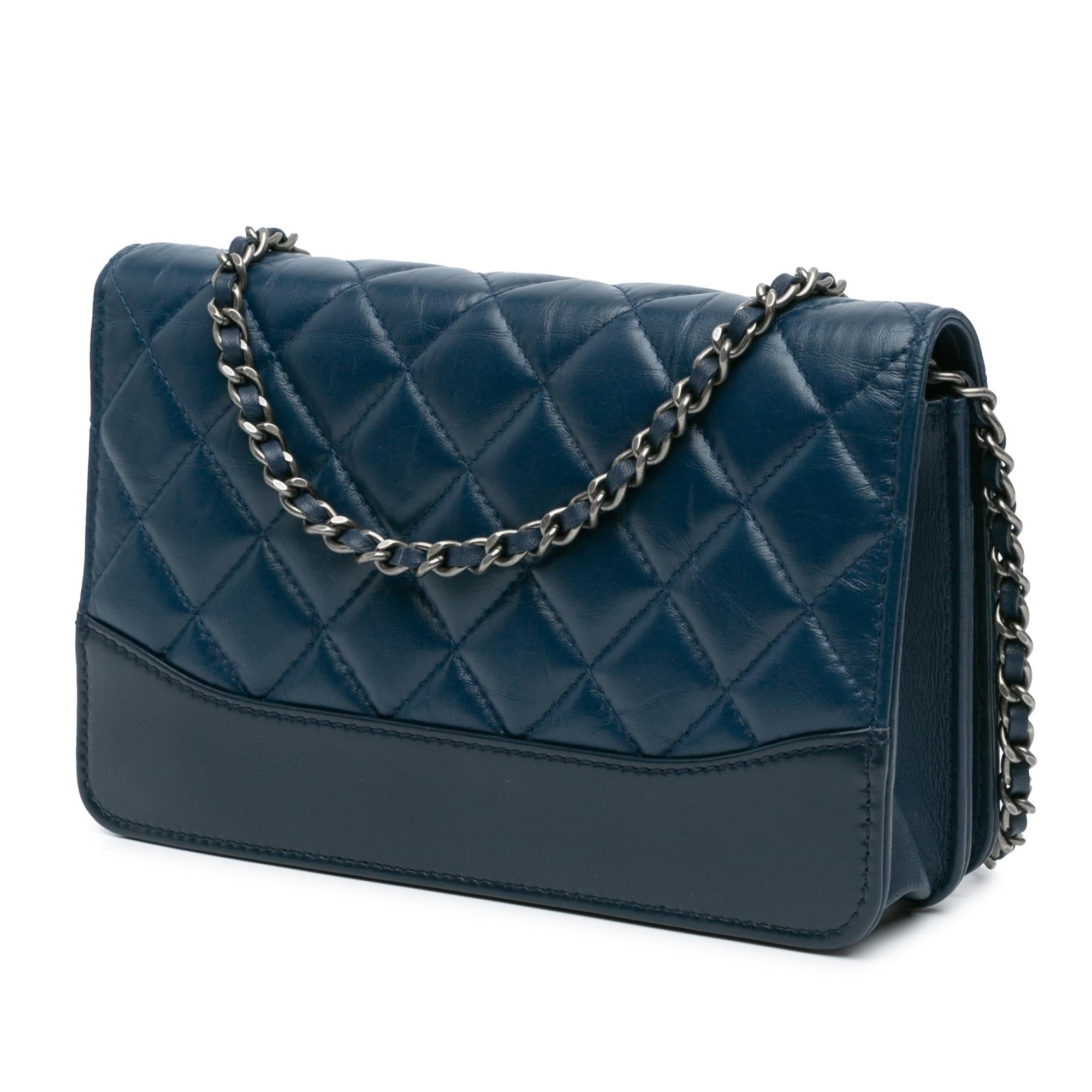 Chanel Quilted Aged Calfskin Gabrielle Wallet On Chain Crossbody
