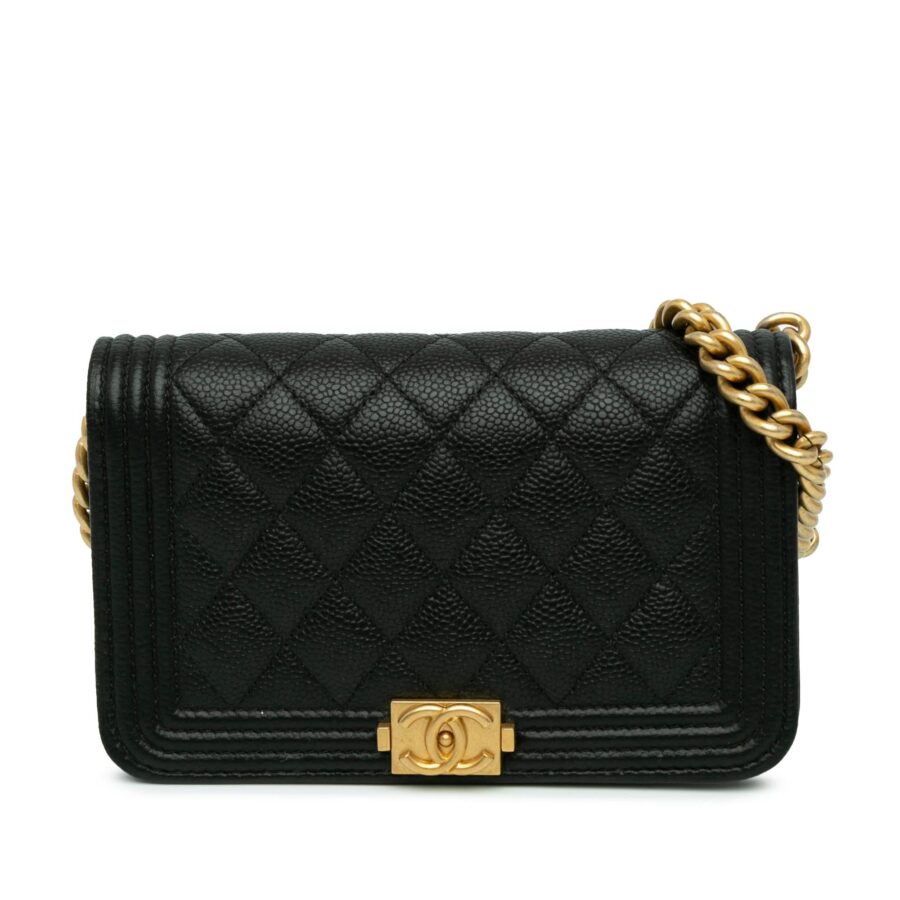 Chanel Quilted Caviar Boy Wallet on Chain Crossbody | Studio Nafay