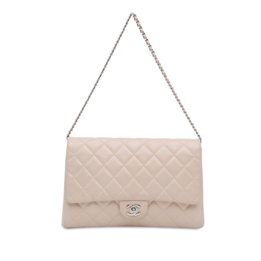 Chanel Quilted Caviar Flap Clutch with Chain | Studio Nafay