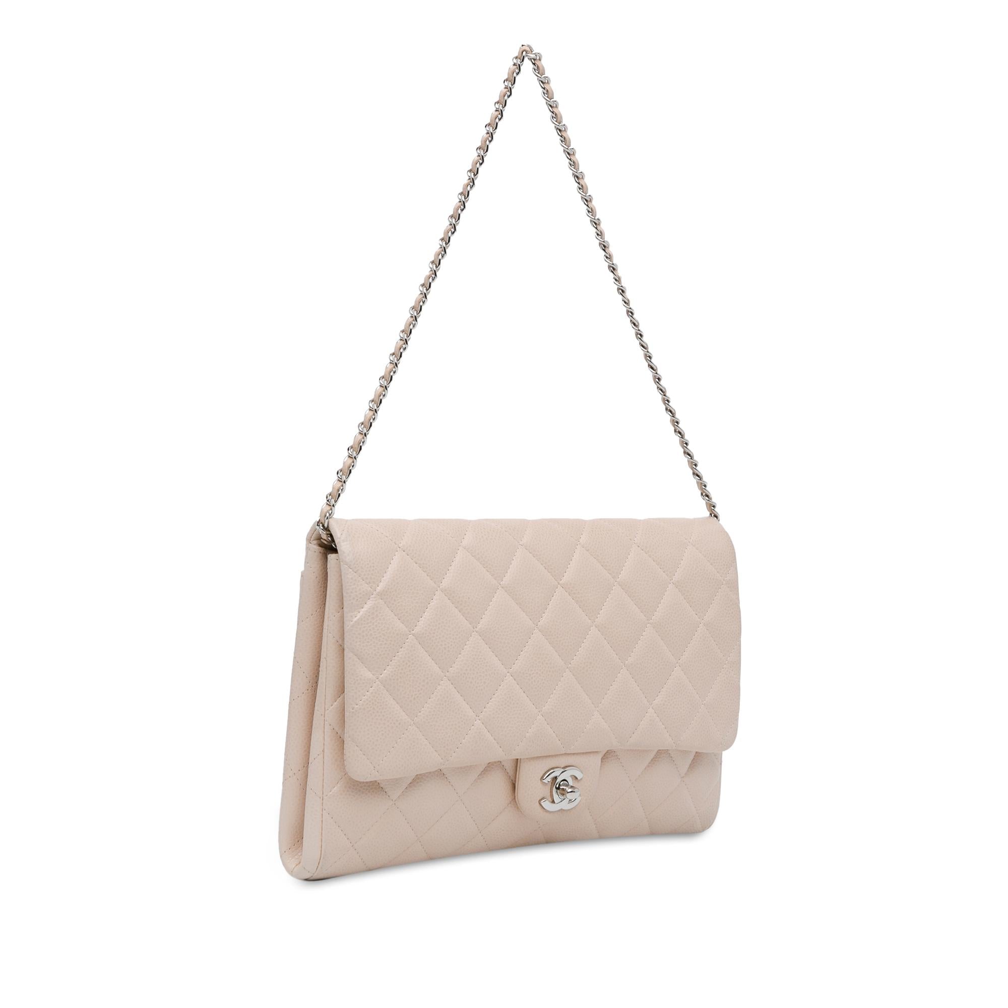 Chanel Quilted Caviar Flap Clutch with Chain