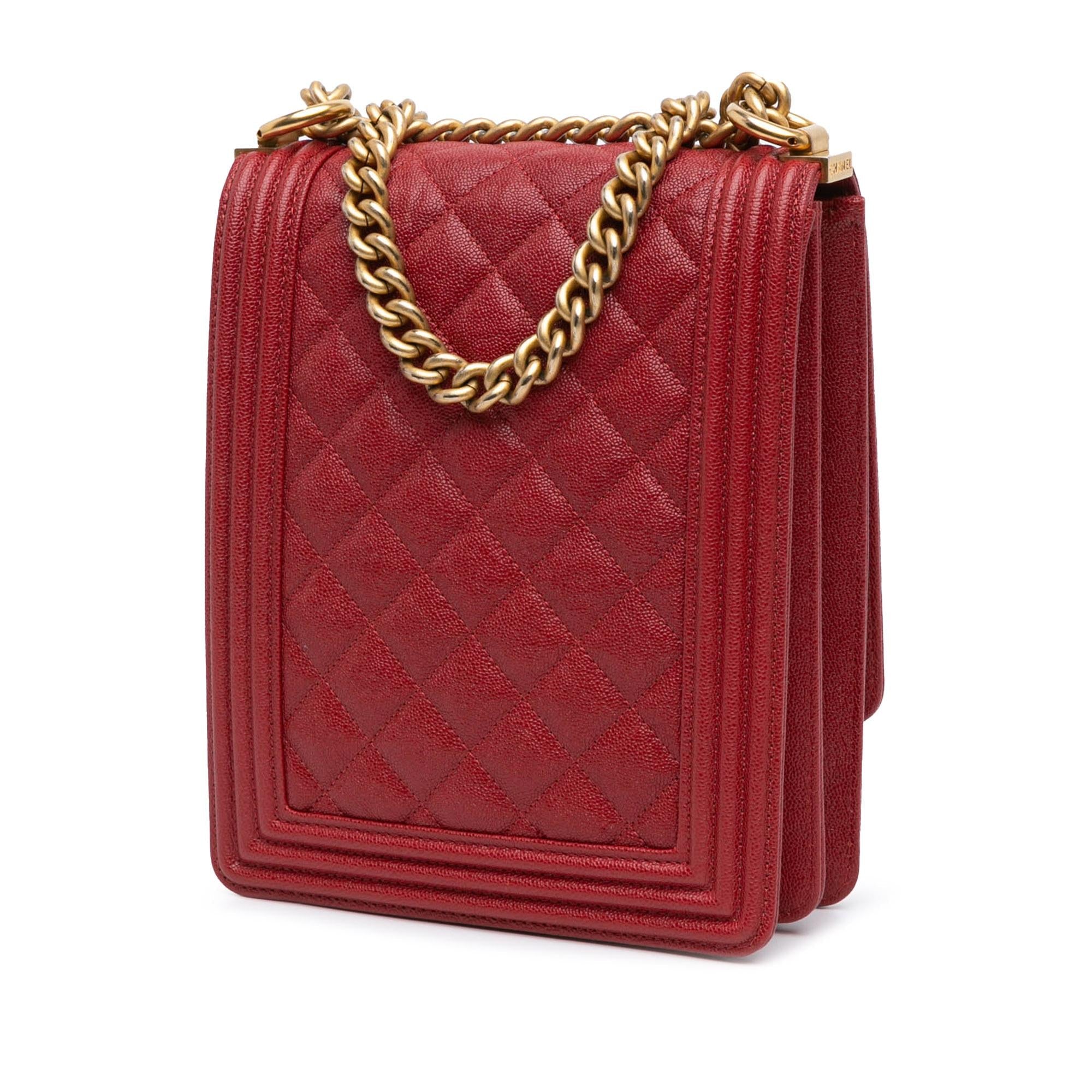 Chanel Quilted Caviar North South Boy Flap Shoulder Bag