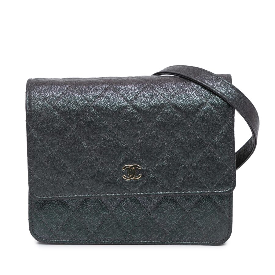 Chanel Quilted Caviar Square Wallet on Chain Crossbody | Studio Nafay