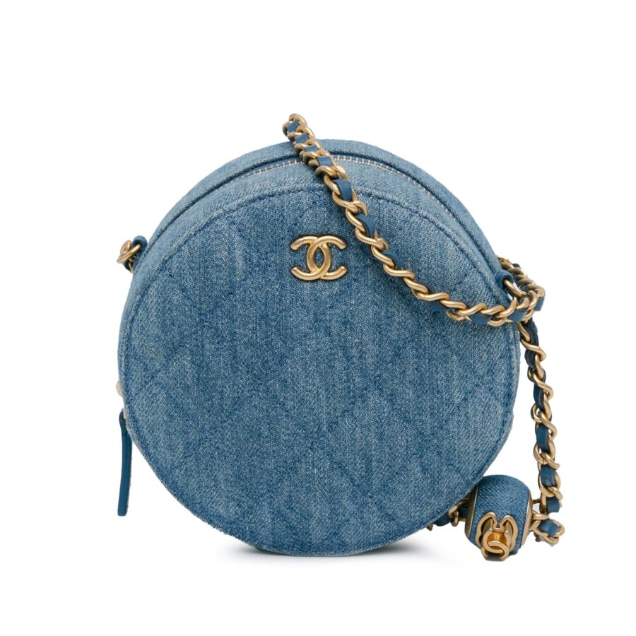 Chanel Quilted Pearl Crush Round Clutch with Chain | Studio Nafay