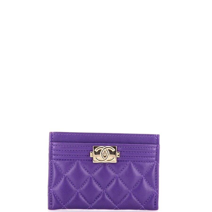 CHANEL QUILTED LAMBSKIN BOY CARD CASE Handbag | Studio Nafay