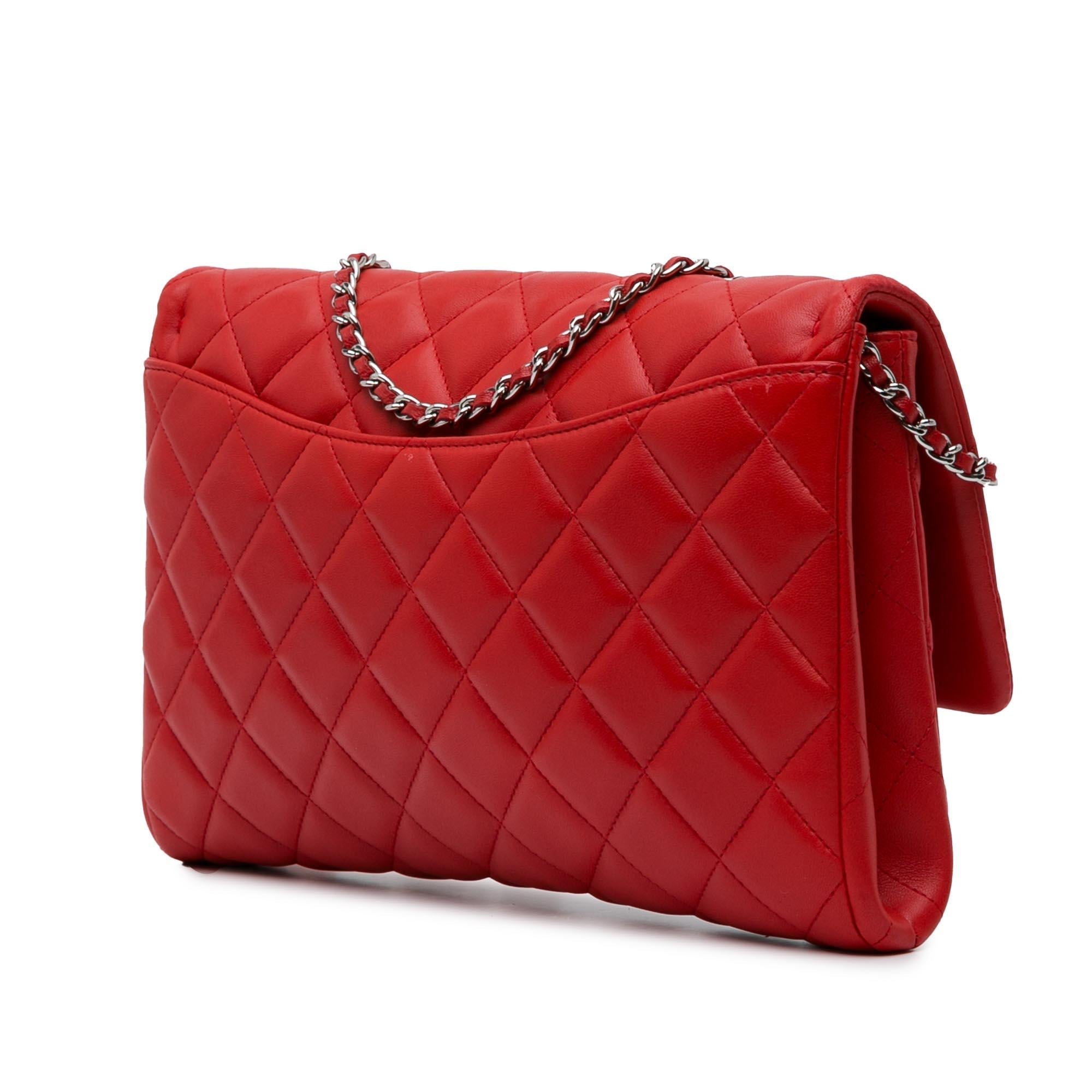 Chanel Quilted Lambskin Flap Clutch with Chain