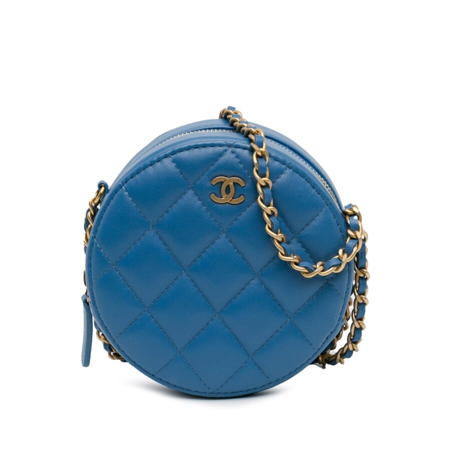 Chanel Quilted Lambskin Round Clutch with Chain | Studio Nafay