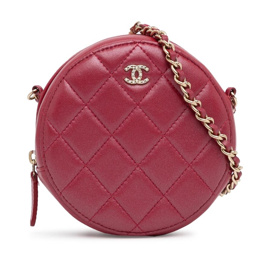Chanel Quilted Lambskin Round Pearl Clutch with Chain | Studio Nafay