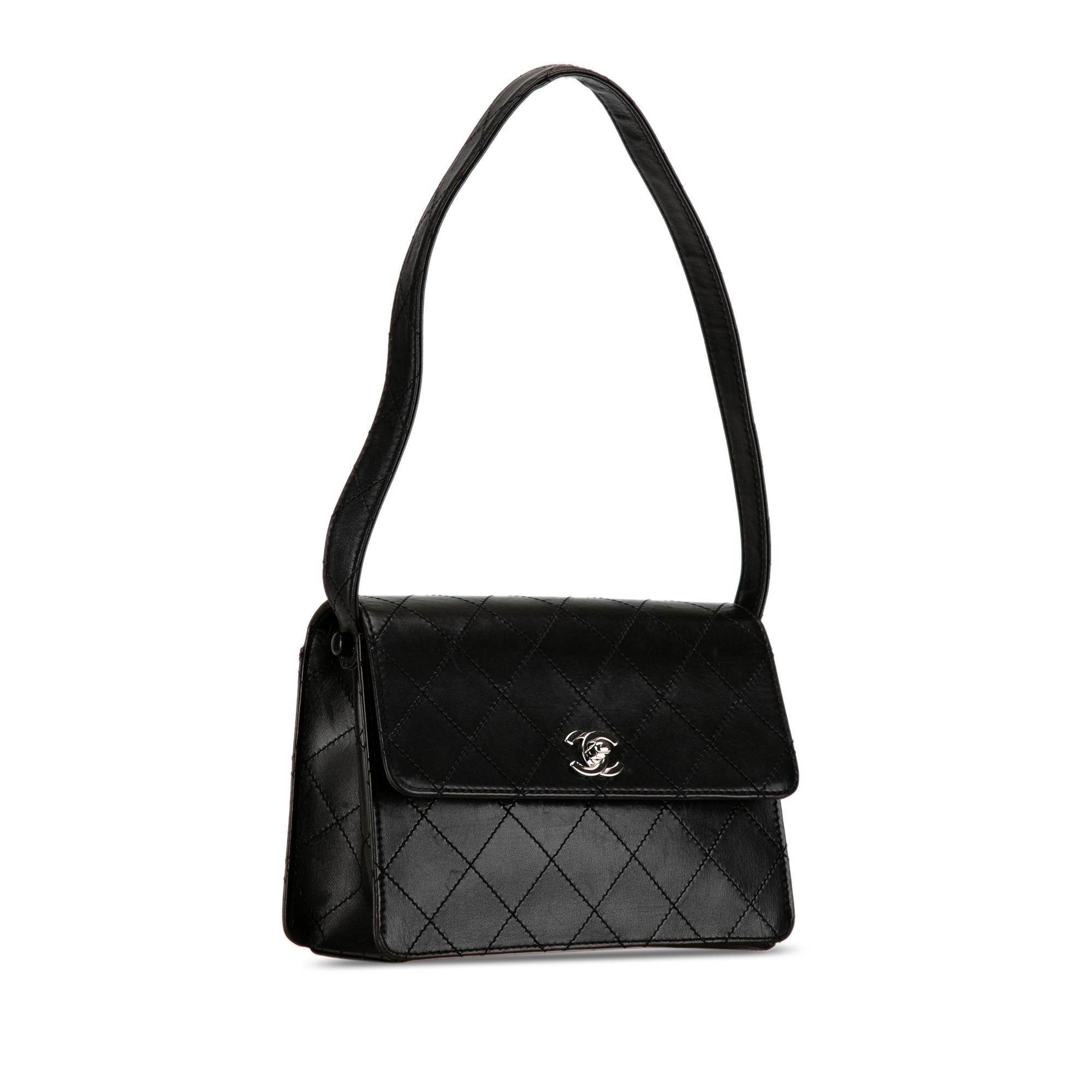 Chanel Quilted Lambskin Straight Flap Shoulder Bag