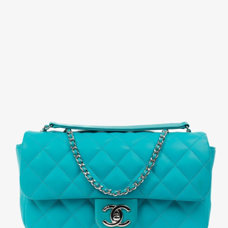 Chanel Teal -Seoul Medium Lambskin Coco Rain Flap Bag | Studio Nafay