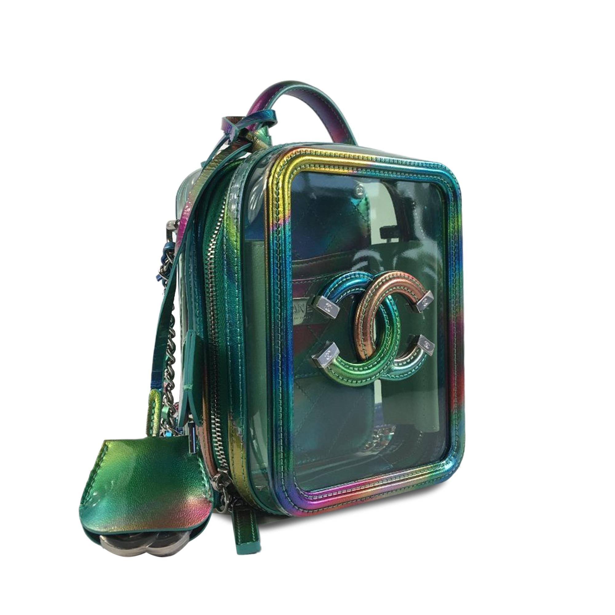 Chanel Rainbow PVC CC Filigree Vertical Vanity Case Handbag - Product Image 2