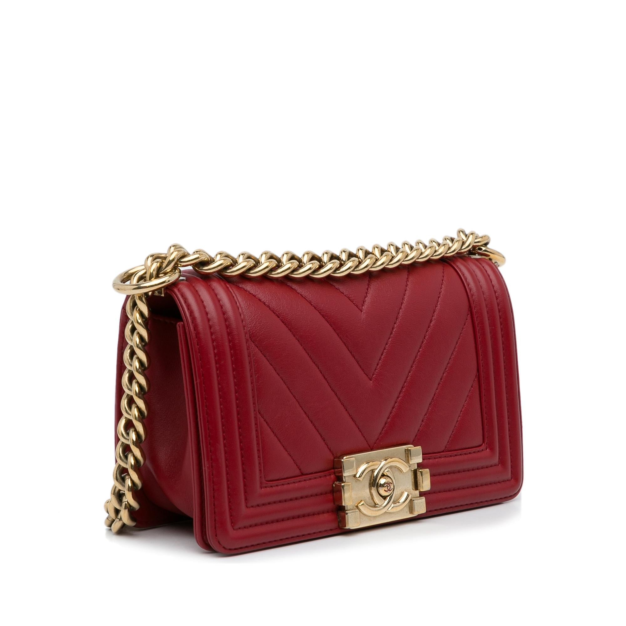 Chanel Small Calfskin Chevron Boy Flap Crossbody