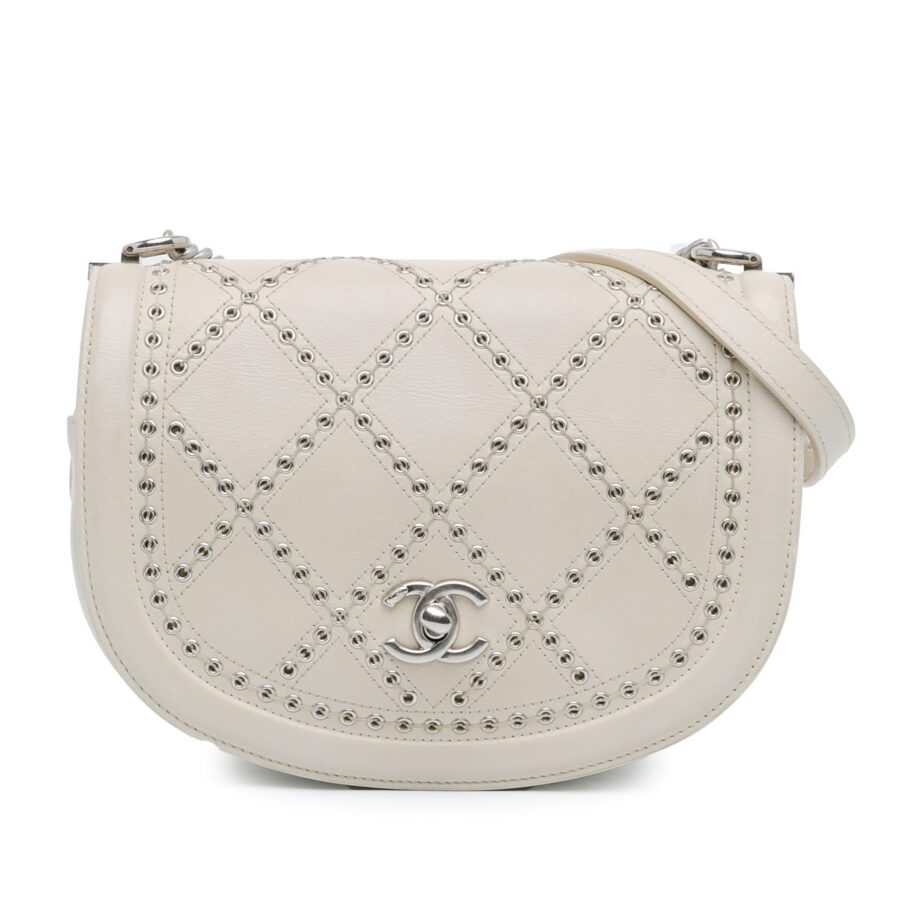 Chanel Small Calfskin Coco Eyelets Round Flap Crossbody | Studio Nafay
