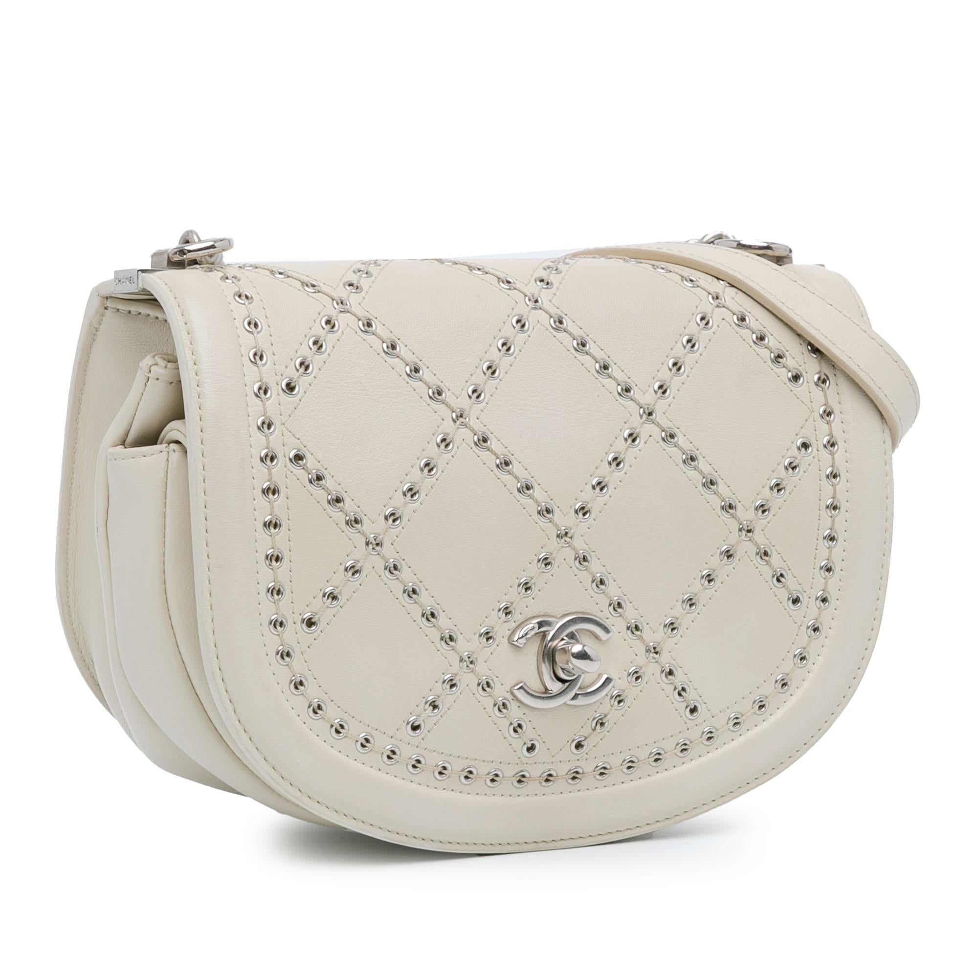 Chanel Small Calfskin Coco Eyelets Round Flap Crossbody