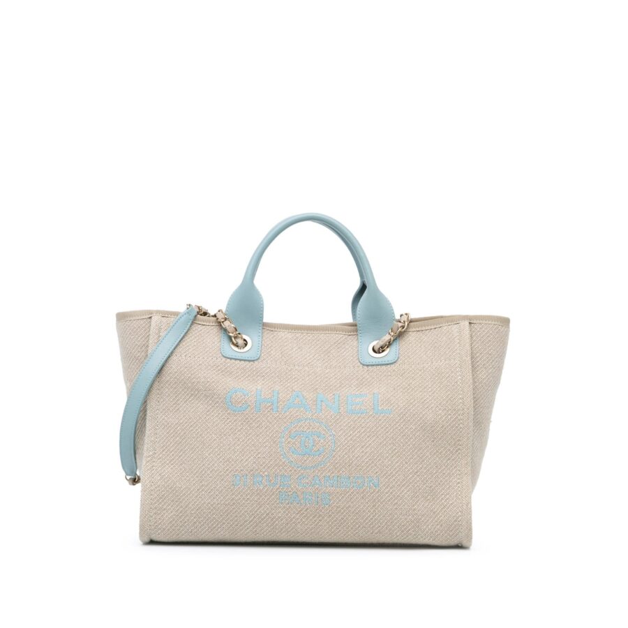 Chanel Small Canvas Deauville Satchel Handbag | Studio Nafay