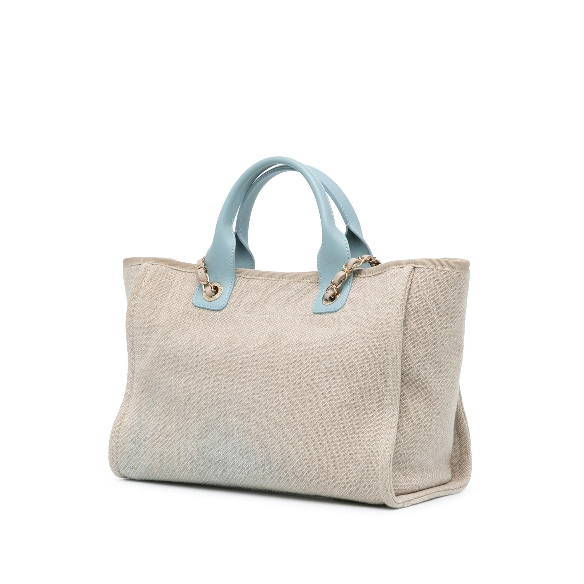Chanel Small Canvas Deauville Satchel Handbag