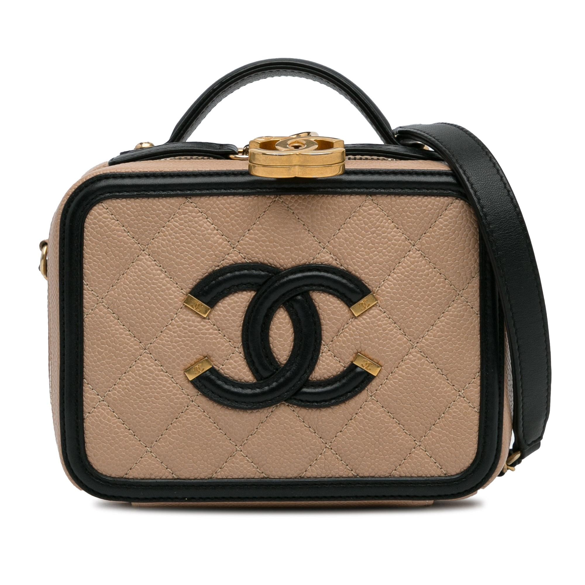 Chanel Small Caviar CC Filigree Vanity Case Handbag