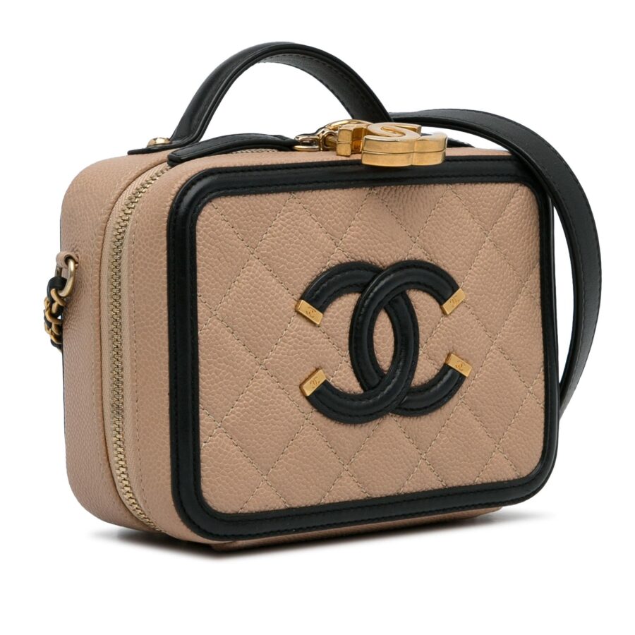 Chanel Small Caviar CC Filigree Vanity Case Handbag | Studio Nafay