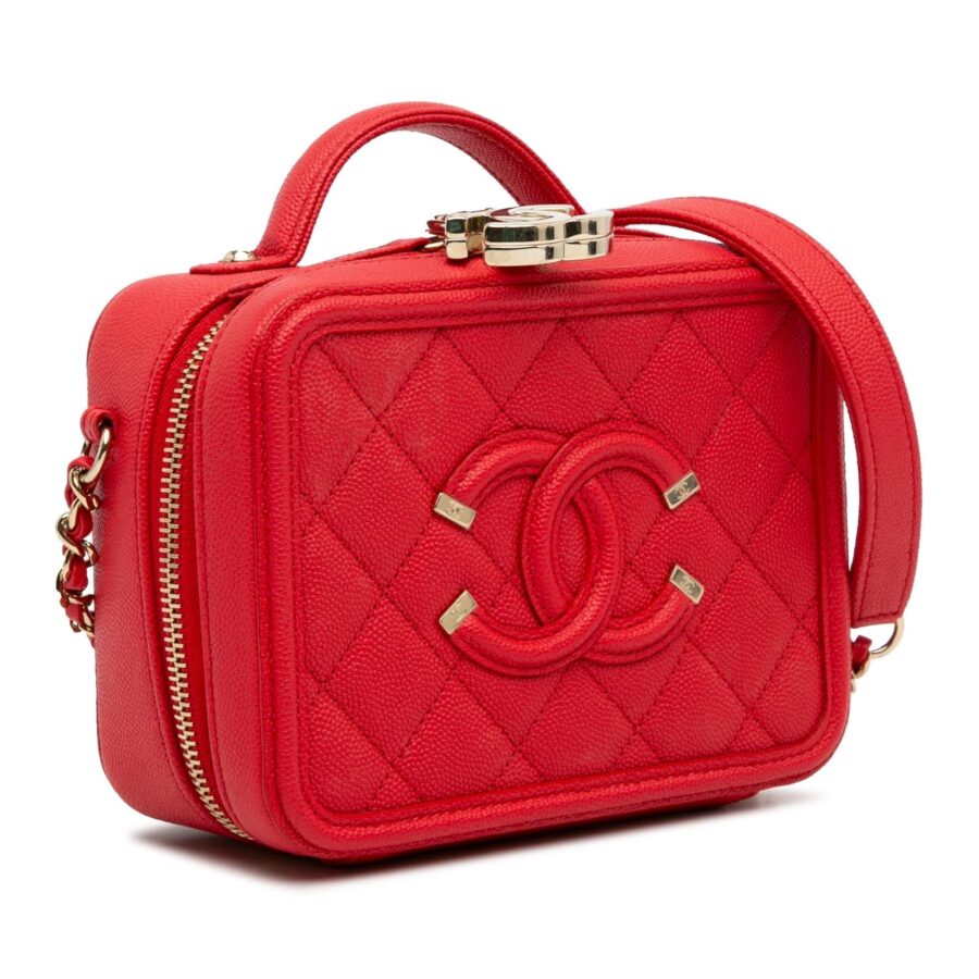 Chanel Small Caviar Filigree Vanity Case Handbag | Studio Nafay
