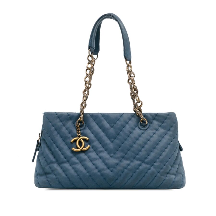 Chanel Small Chevron Surpique Iridescent Calfskin Tote | Studio Nafay