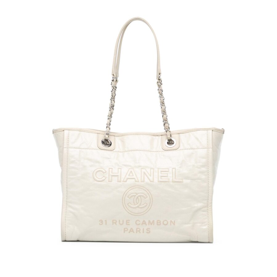 Chanel Small Glazed Calfskin Deauville Tote | Studio Nafay