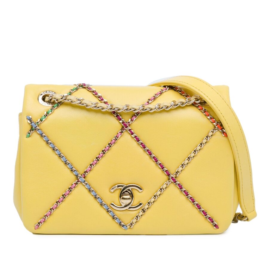 Chanel Small Lambskin Entwined Chain Flap Shoulder Bag | Studio Nafay